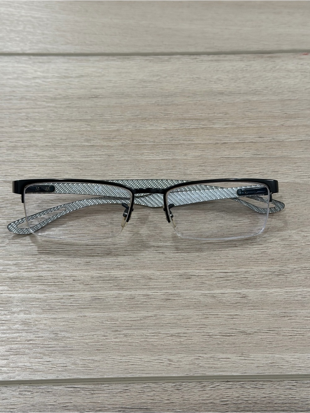 Ray-Ban RB 8412 2503 Black Carbon Fiber Half Rim Eyeglasses Frames 54-17-145